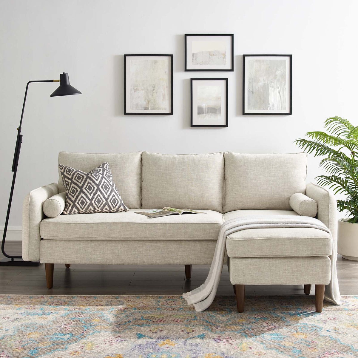 Beige Upholstered Sectional Sofa V157512
