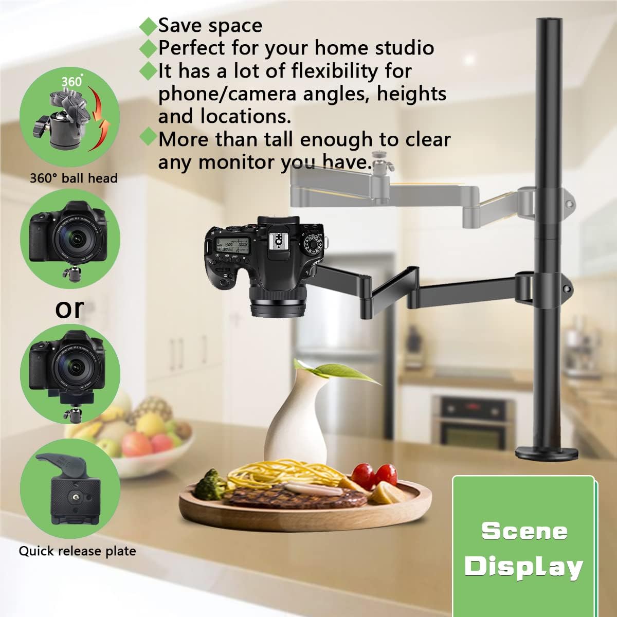 Overhead Camera Desk Mount Stand with Flexible Arm R649705