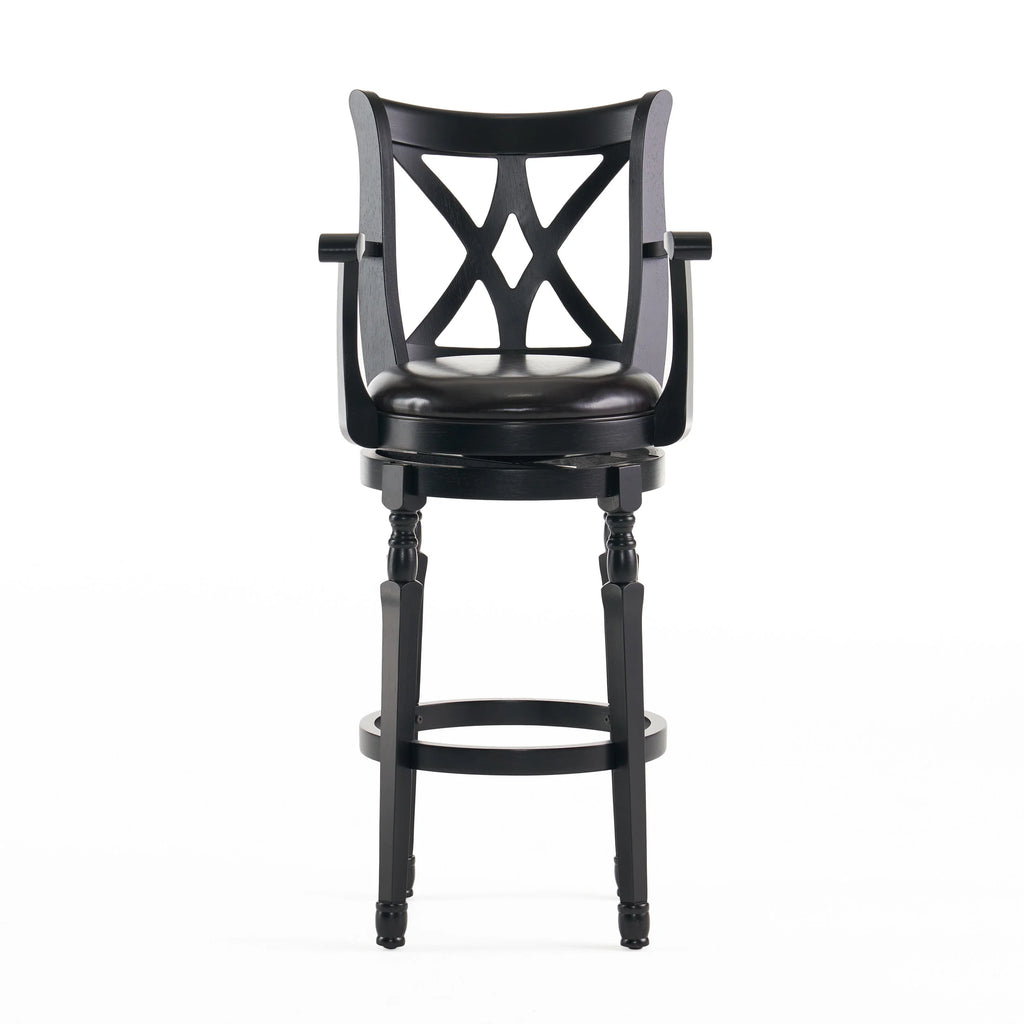 Black Bonded Leather Swivel Barstool G925