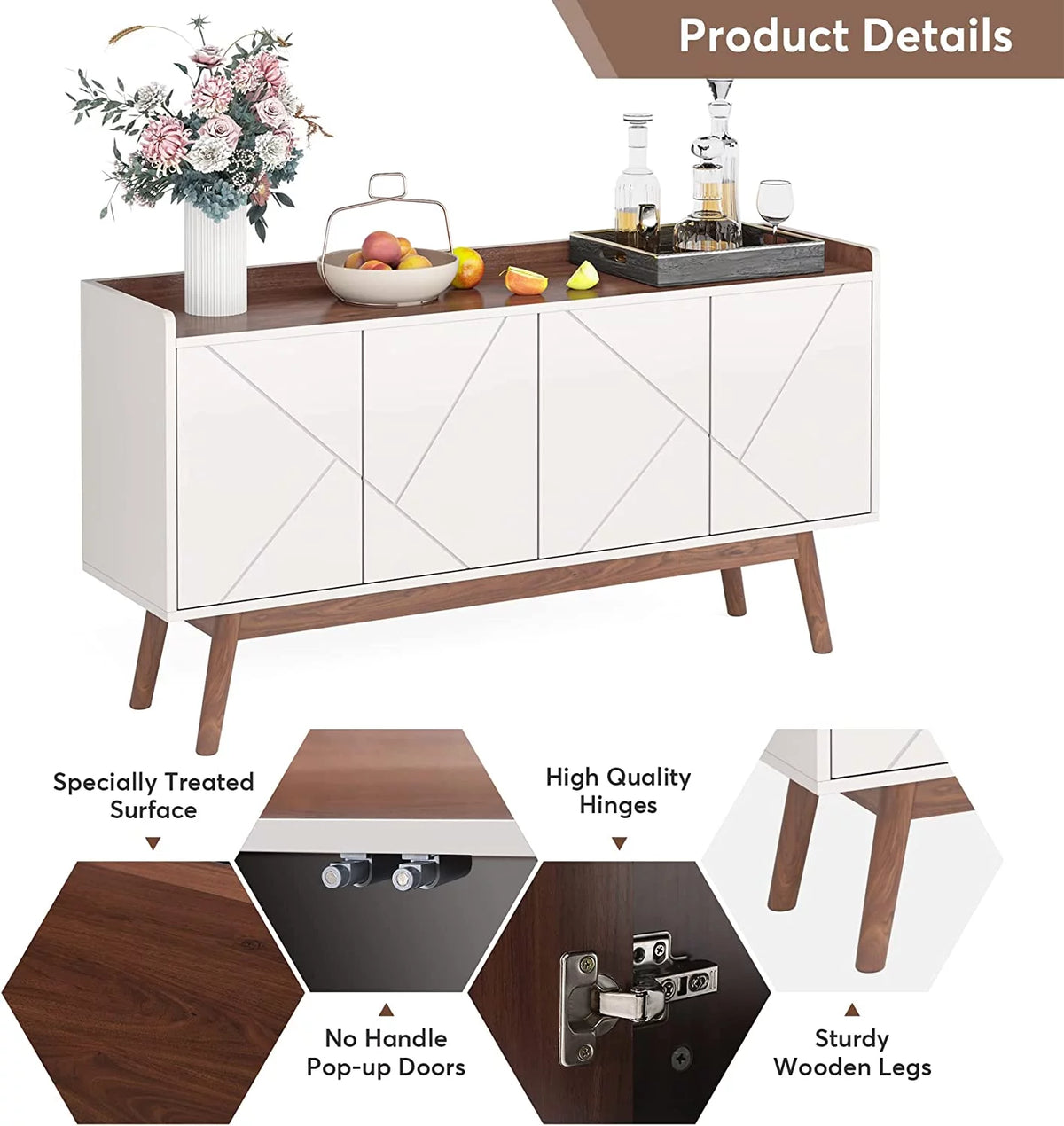 55" Buffet Cabinet with Storage and Doors S2564