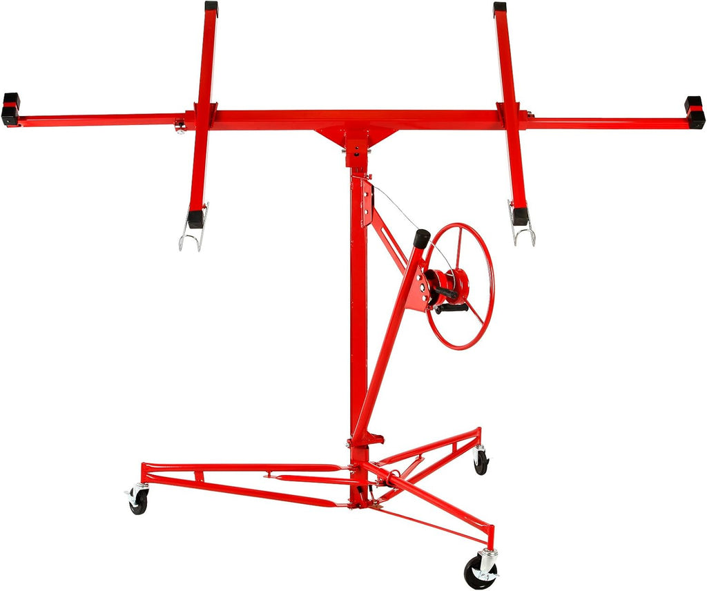 11FT Drywall Panel Hoist with Rolling Caster Wheel V32475