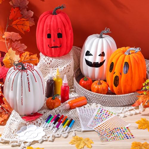 4 Sets 9.1 Inch Artificial Foam Pumpkins U590