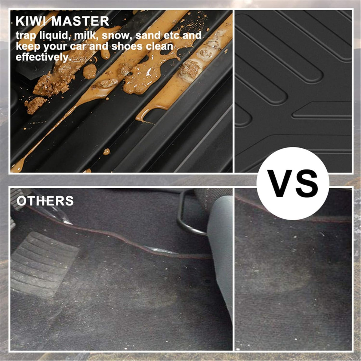 Black TPE All Weather Floor Mats for Ford Escape T426