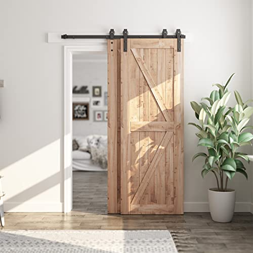 6.6 Feet Bypass Sliding Barn Door Hardware Kit U279