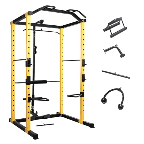 2.35" x 2.35" Power Cage Squat Rack with Attachments and Accessories O340