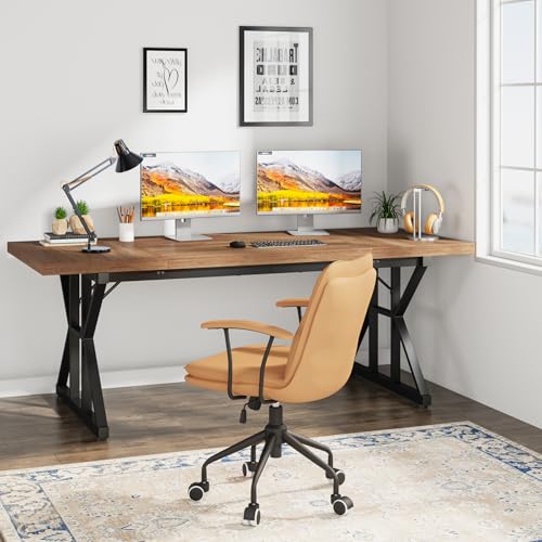 70.8 Inch Brown Black Executive Desk E274