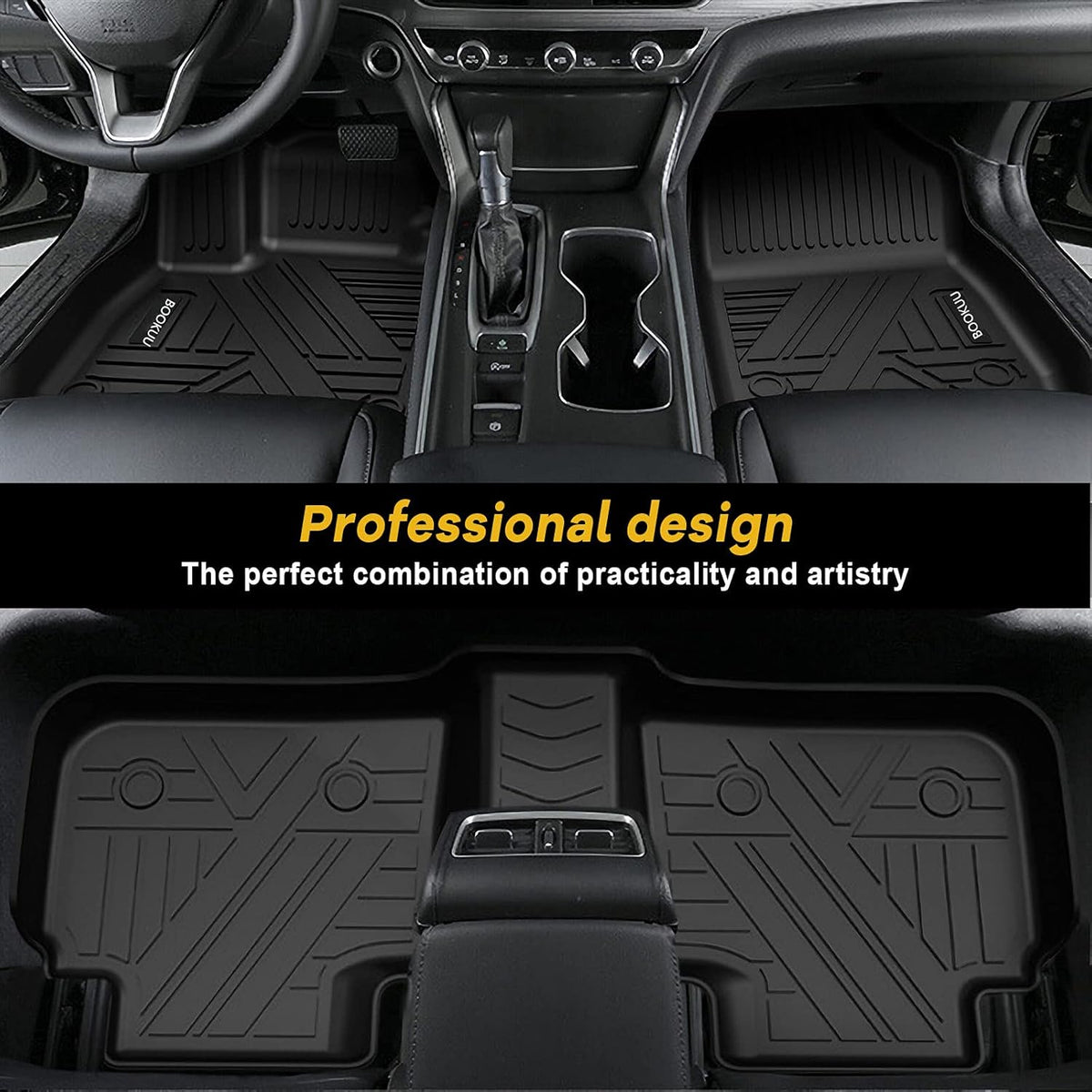 Black TPE All Weather Car Floor Mats Full Set M565