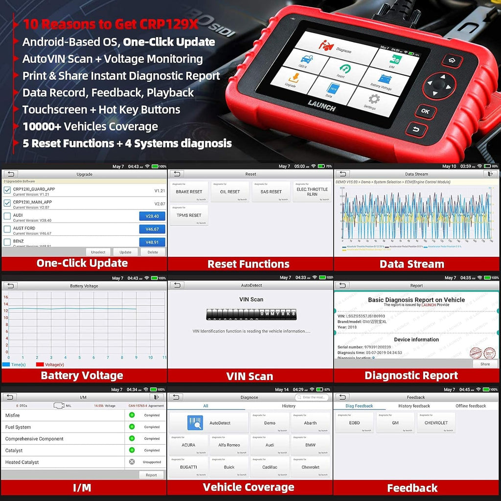 OBD2 Scanner Car Scanner with Oil EPB SAS TPMS Throttle Body Reset Q264