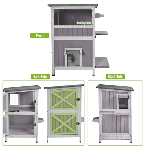 2-Story Outdoor Waterproof Cat Shelter O7298