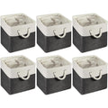 6 Pcs 11 x 11 Inch Fabric Cube Storage Bins with Handles K191930