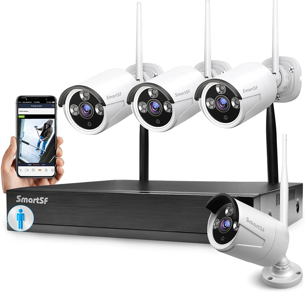 Wireless 8CH 1080P Security Camera System with 4 Weatherproof IP Cameras Y876