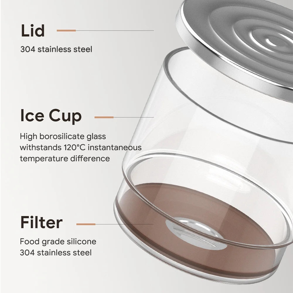 300ml Borosilicate Glass Cold Brew Coffee and Tea Maker with Cleaning Brush and Spoon A446