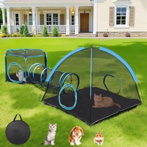 Outdoor Cat Enclosure with Tunnel and Storage Bag M72049
