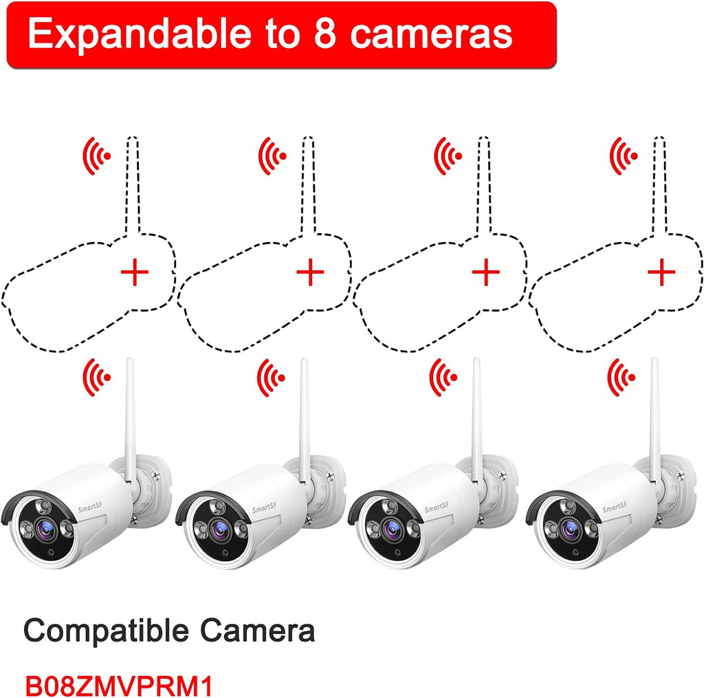Wireless 8CH 1080P Security Camera System with 4 Weatherproof IP Cameras Y876