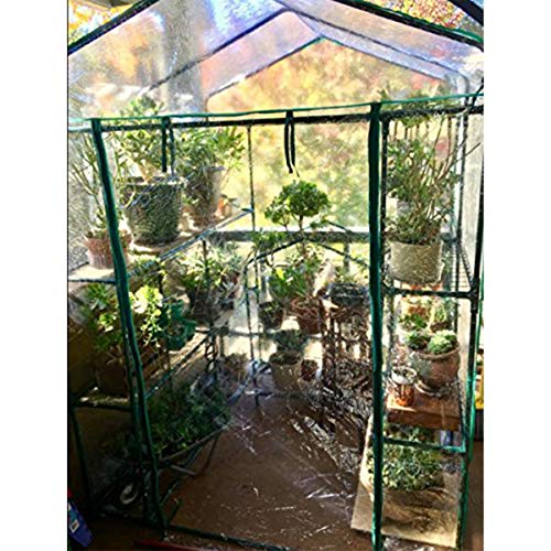 4 Tier Mini Greenhouse with Locking Wheels and PVC Cover I398