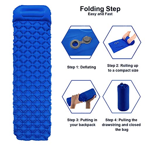 Inflatable Camping Sleeping Pad with Pillow V463552