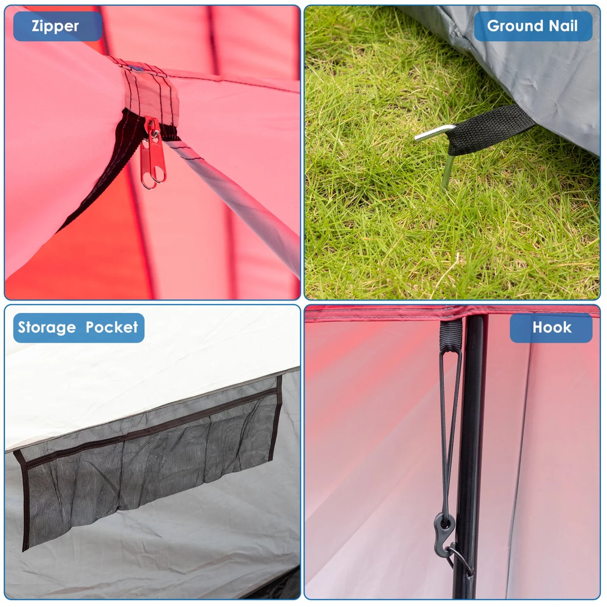 14 People Waterproof Windproof Camping Tent with 2 Doors X82210