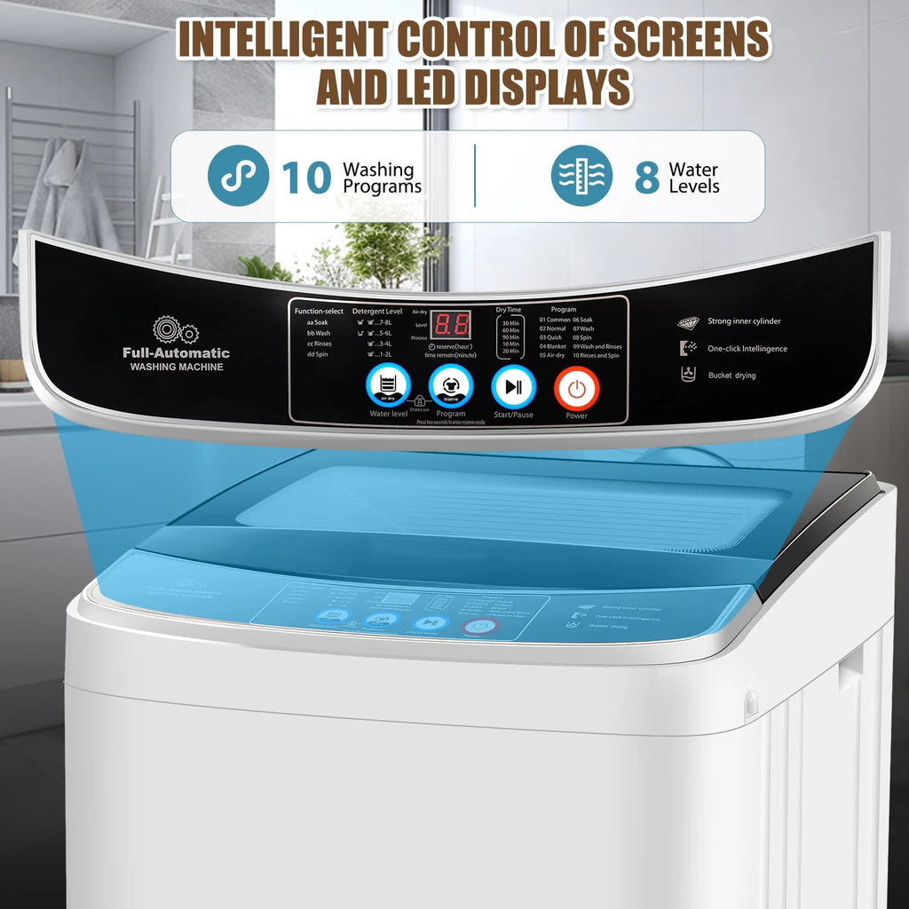 2.4 Cu.ft Portable Washing Machine with Glass Top-Load & Drain Pump A85317
