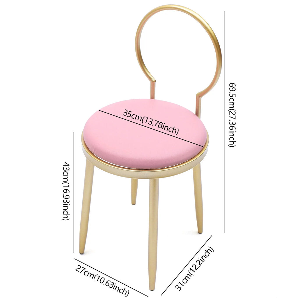 Vanity Stool Metal Frame Padded Cushion Z151