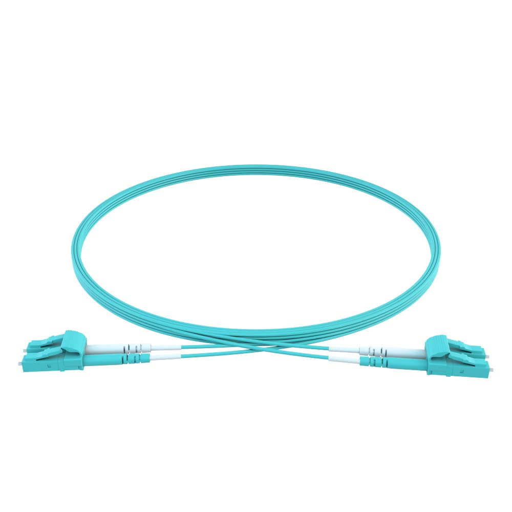 35M LC/LC Duplex 50/125 Multimode OM4 Fiber Patch Cable Aqua N151