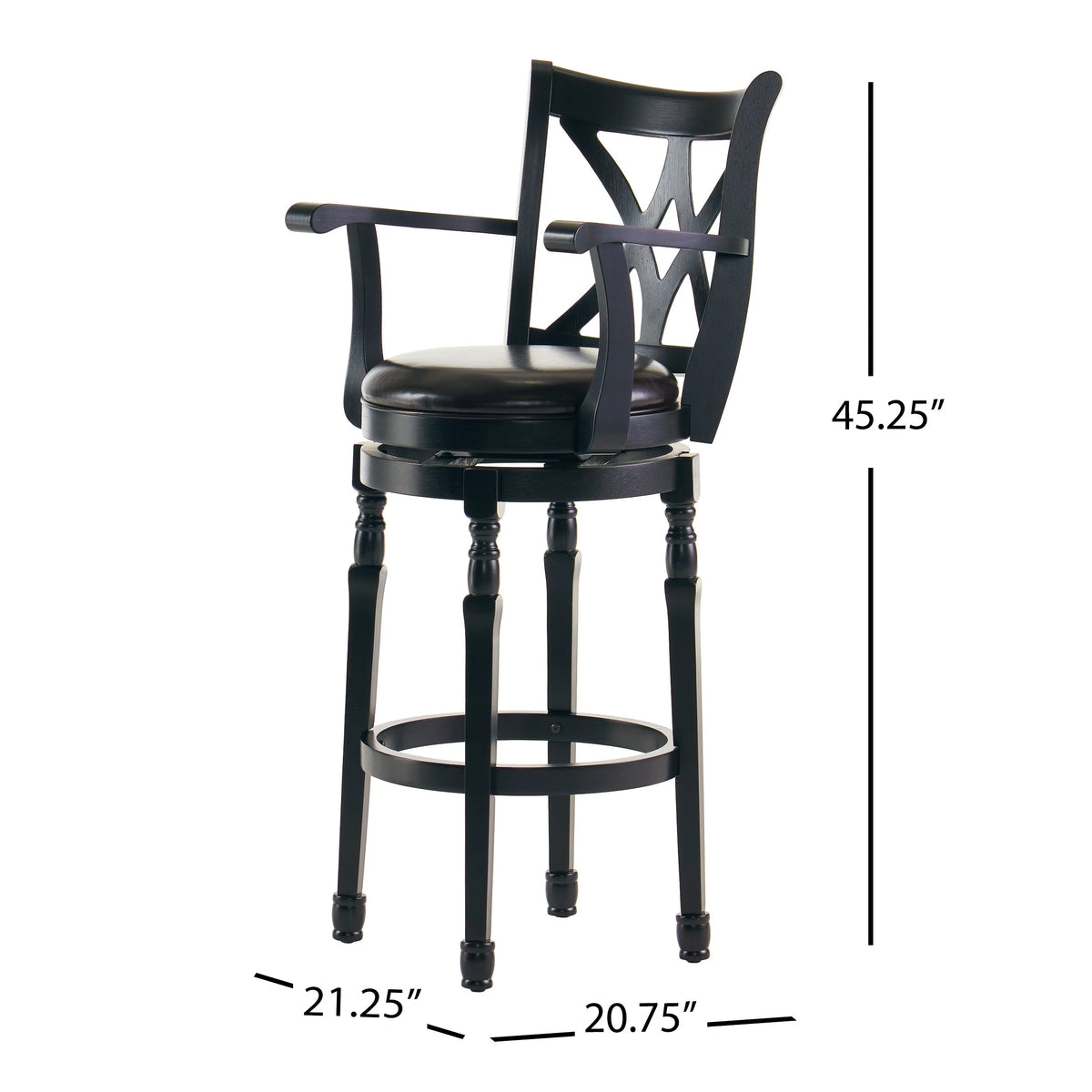 Black Bonded Leather Swivel Barstool G925