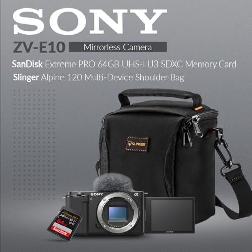 Black Mirrorless Camera with 64GB Memory and Shoulder Bag V751184