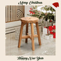 Acacia Wood Stool Round Top Natural Q8683