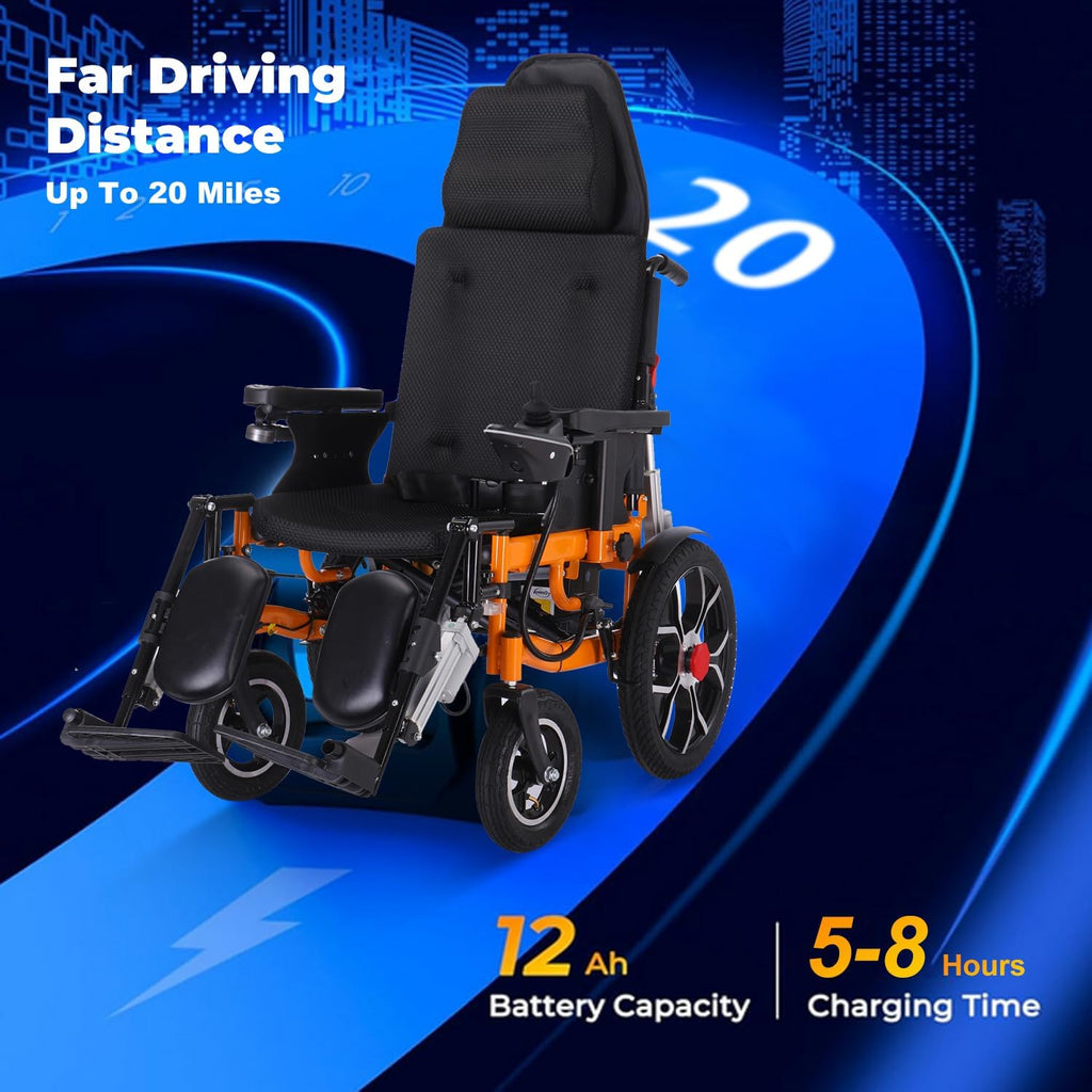 Lightweight Foldable 20" Seat Width All Terrain Motorized Wheelchair W675450