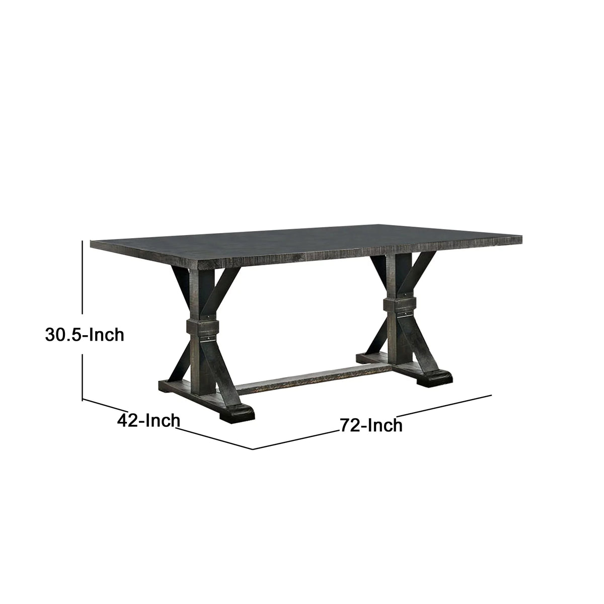 Antique Black Dining Table With Trestle Base G73862