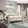 Antique White Eastern King Size Bed C5772