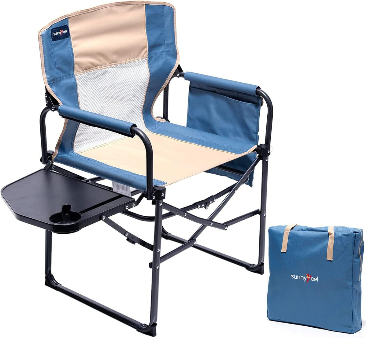 Oversized Heavy Duty Folding Camping Chair with Side Table N4998