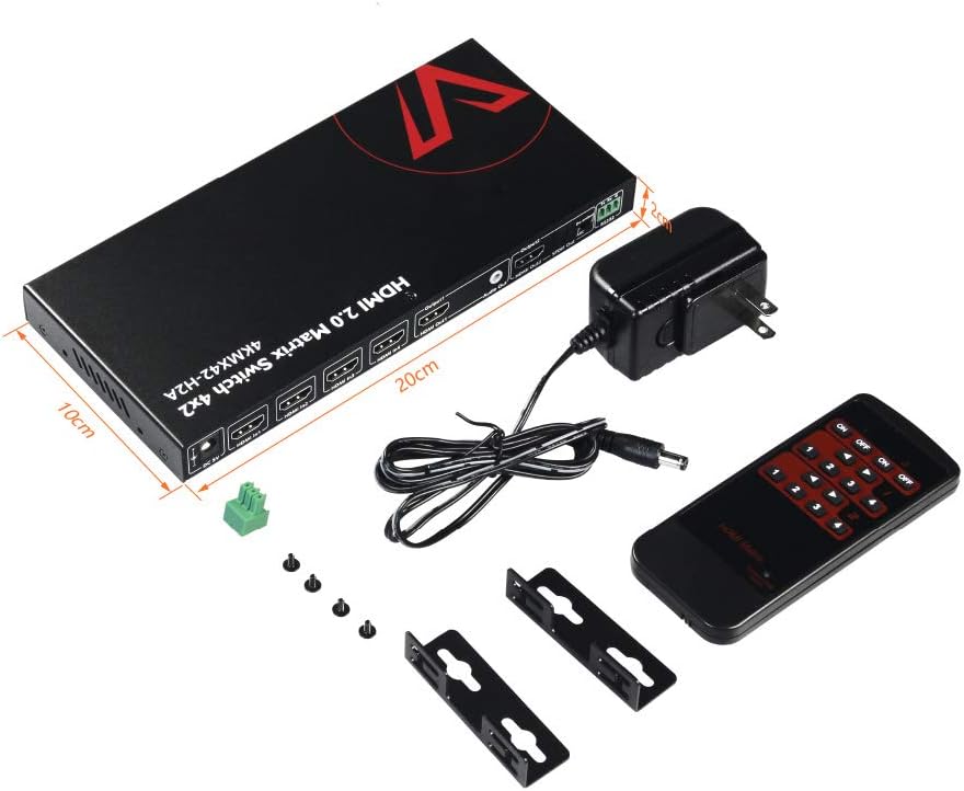HDMI 2.0 Matrix Switch 4x2 4K@60Hz HDR HDCP 2.2 18Gbps S252458