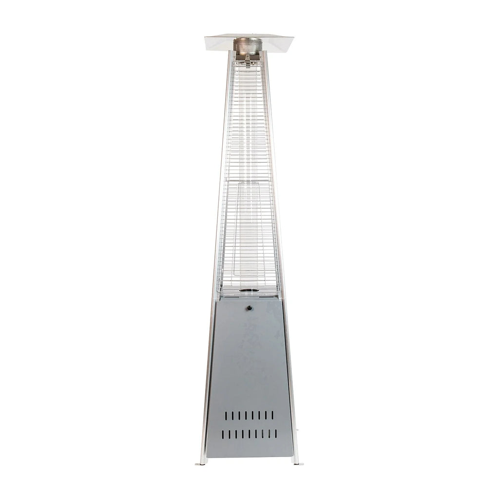 Silver Stainless Steel Propane Patio Heater with Wheels I977