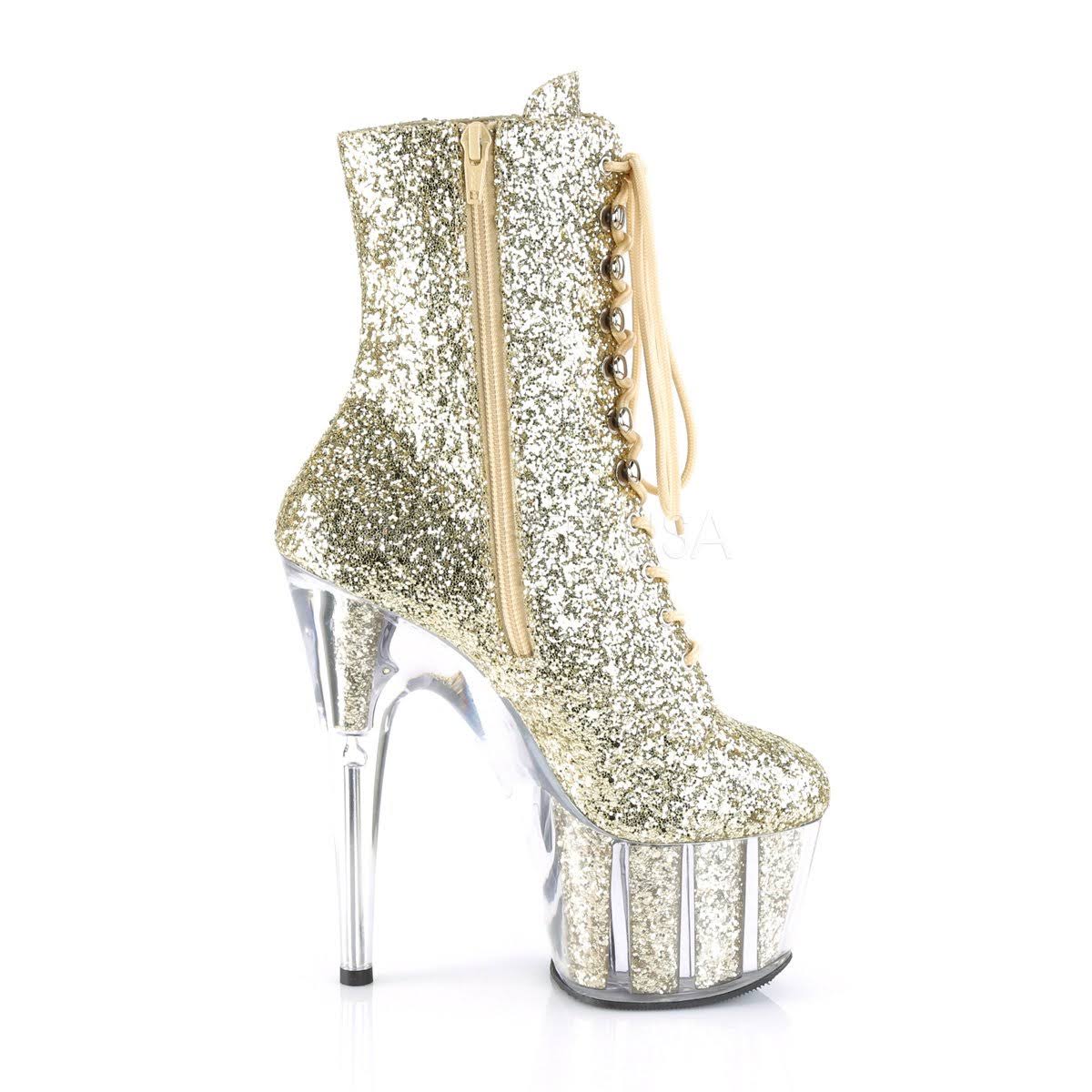 Gold Glitter 7 inch Heel Y123514