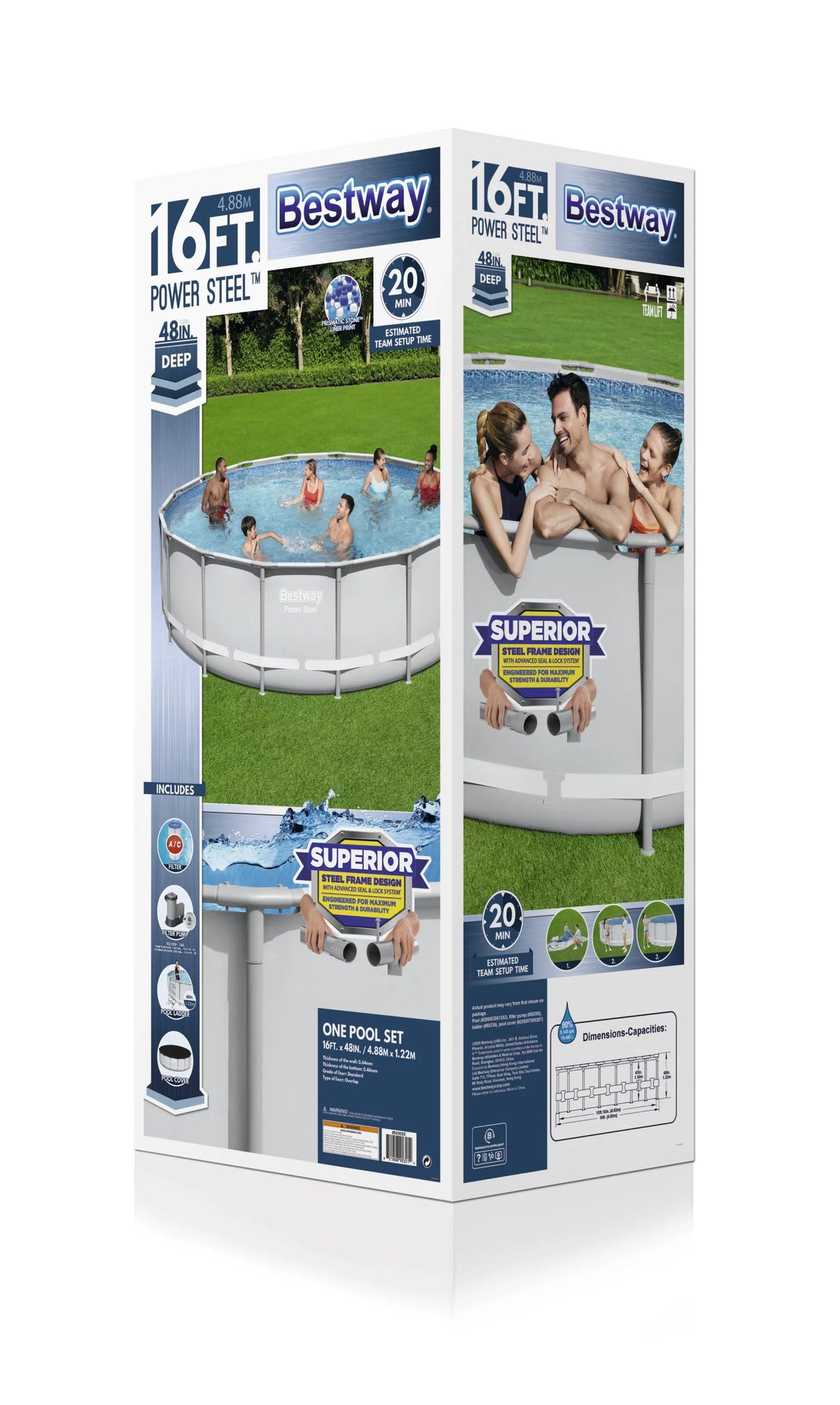 Power Steel 16' x 48 Above Ground Pool Set L207336