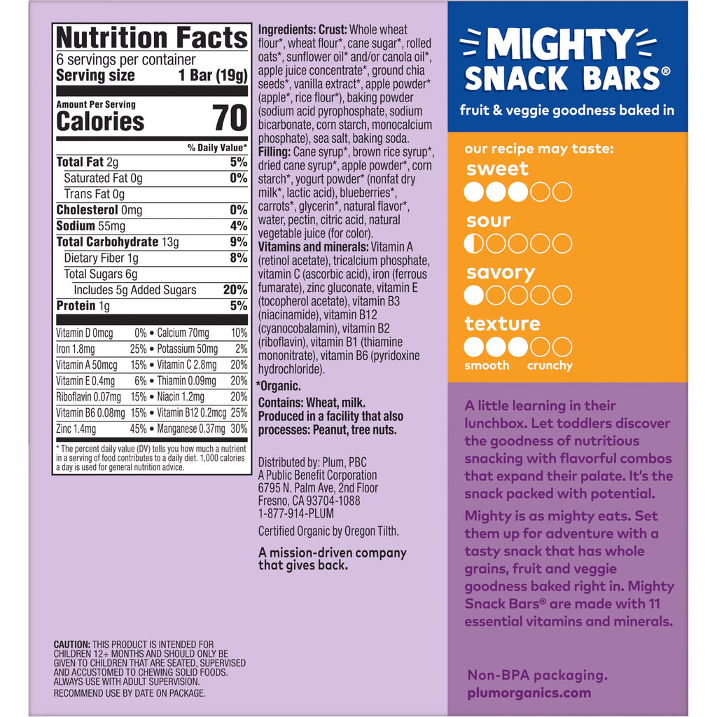 Blueberry 0.67 oz Snack Bars 6 Count 8 Pack Z566