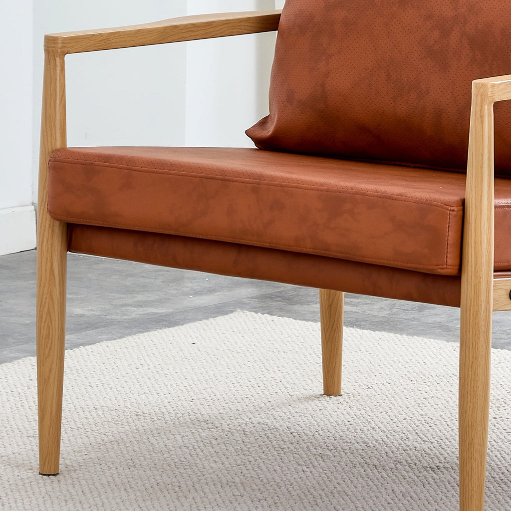 PU Leather Accent Arm Chair with Metal Frame U8905
