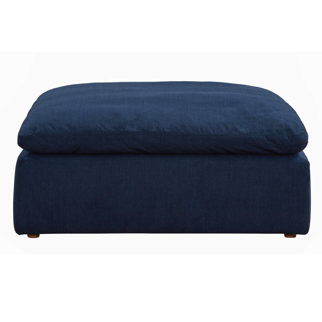 Navy Puff Fabric Slipcovered Sectional Modular Ottoman S48972