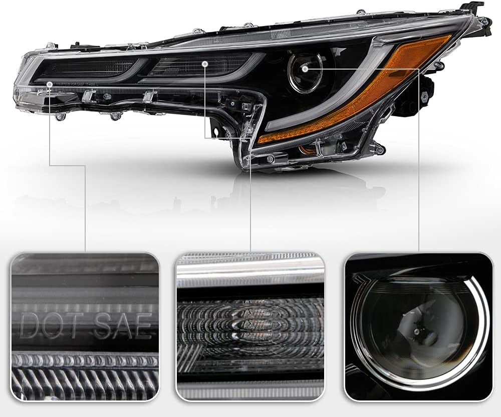 Black LED Projector Headlights Set Left+Right X8569