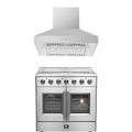 36 Electric French Door Range and Wall Mount Range Hood W34213