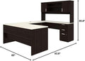 Dark and White Chocolate U Shaped Computer Desk H991
