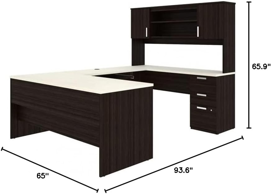 Dark and White Chocolate U Shaped Computer Desk H991