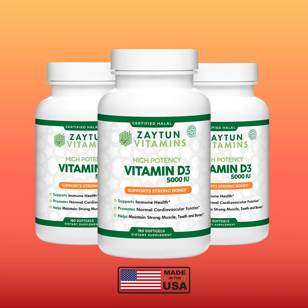 Halal Vitamin D3 5000 IU, 180 Softgels M8964