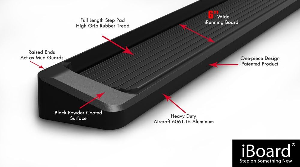 Black 6in Running Boards S4619