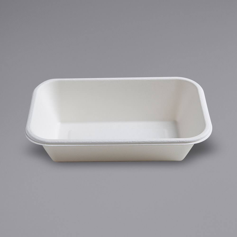 24 oz Kraft Bagasse Rectangular Bowl U74137