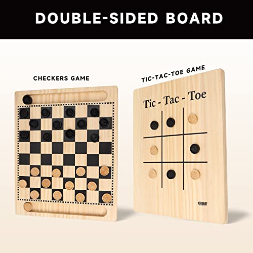 16" Wooden Folding Chess Checker Backgammon Board Game Set W191432