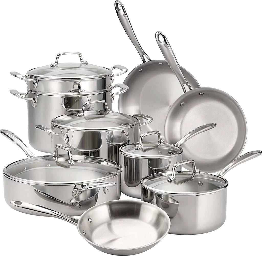 Stainless Steel Tri-Ply Clad 12-Piece Cookware Set X840495