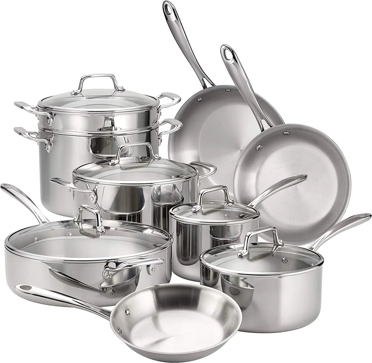Stainless Steel Tri-Ply Clad 12-Piece Cookware Set X840495