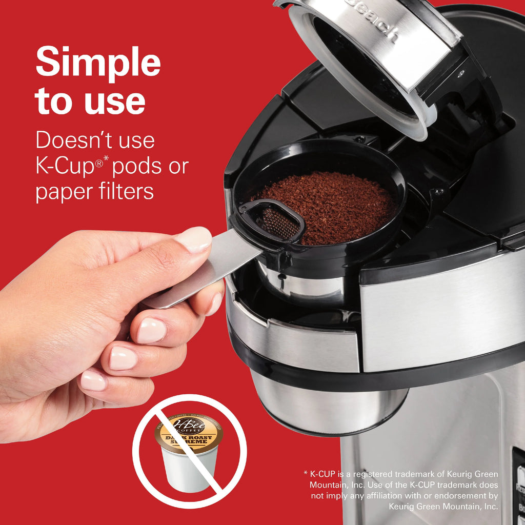 Single-Serve Coffee Maker, 14 oz., Stainless Steel G837