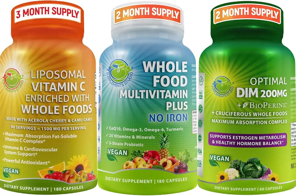 Vegan Whole Food Daily Multivitamin Liposomal Vitamin C Capsules B4218